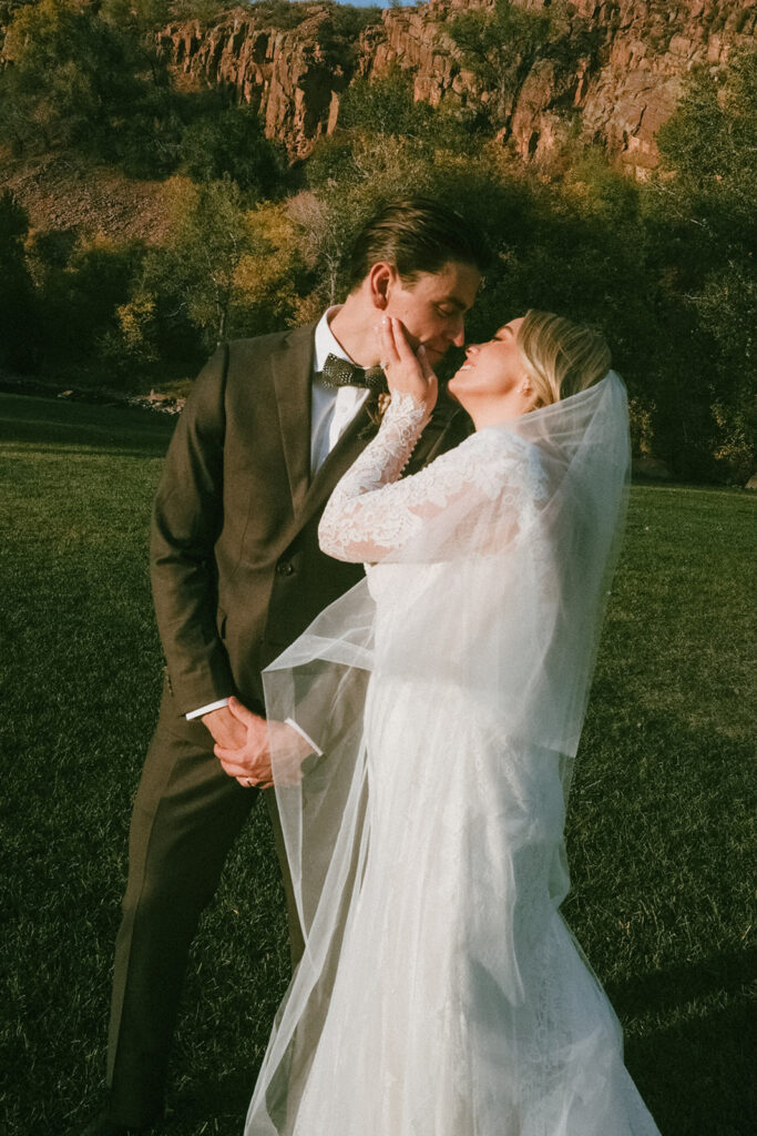 Documentary wedding photography with film tones in Colorado