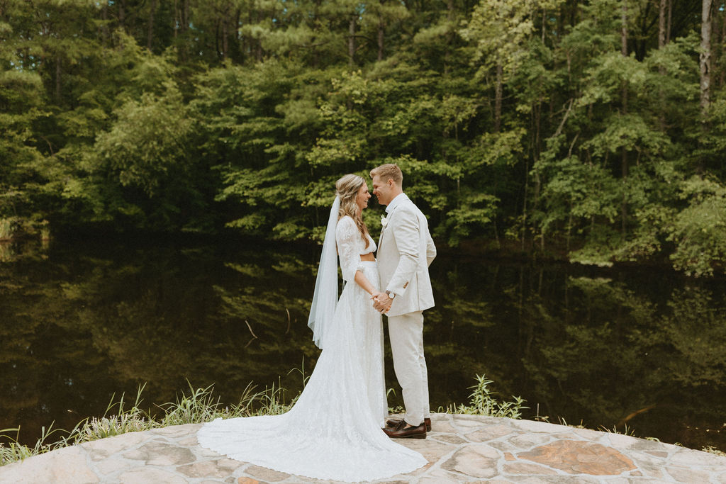 Bride and groom portraits at Rockhurst Farm