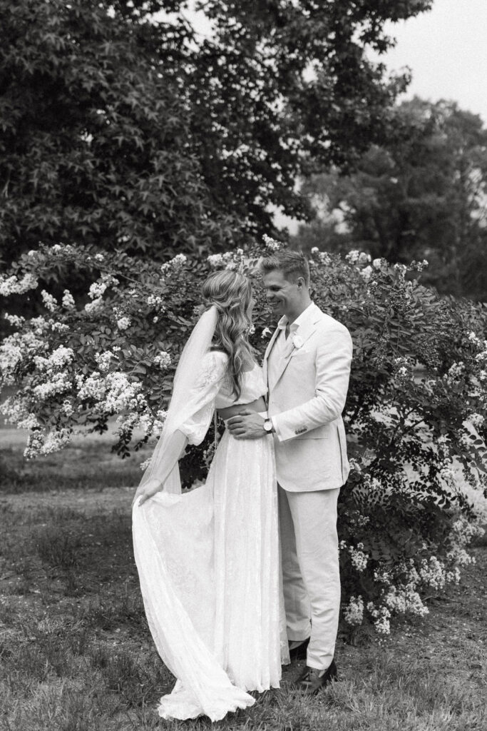 Bride and groom portraits at Rockhurst Farm
