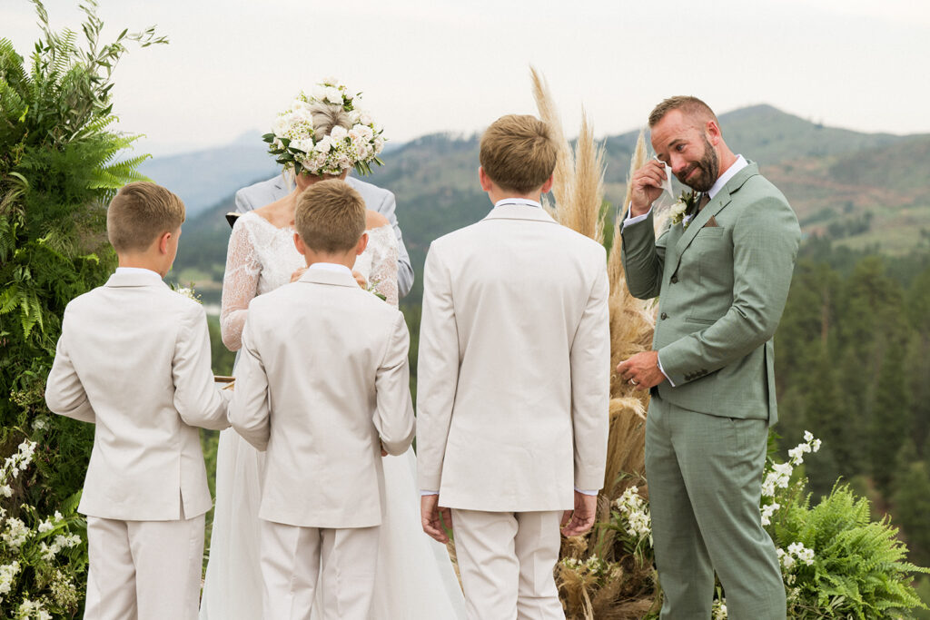 Emotional Colorado wedding ceremony at Pikes Peak Ranch