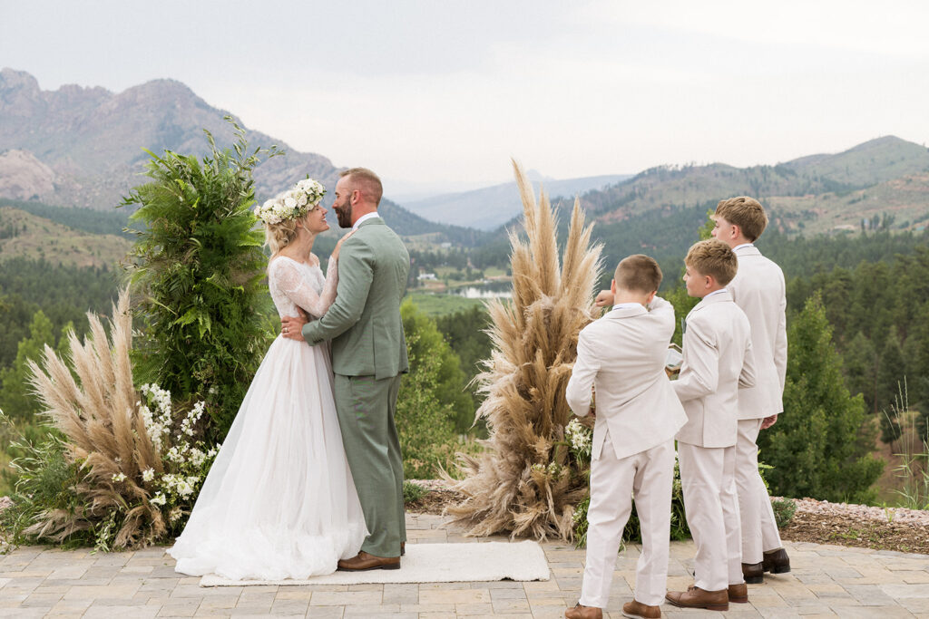 Emotional Colorado wedding ceremony at Pikes Peak Ranch