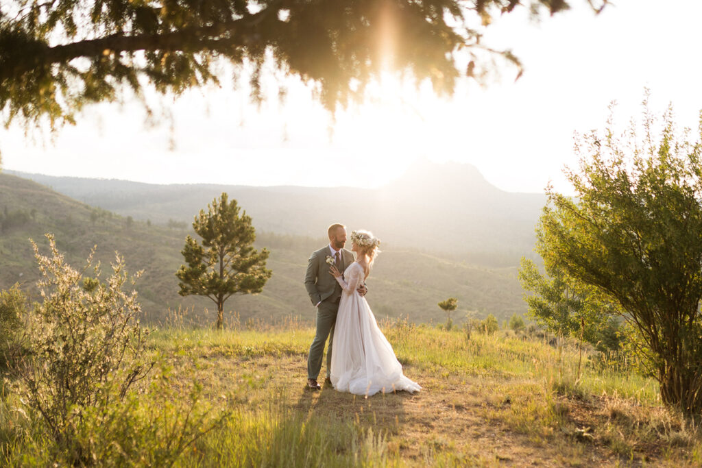 Bride and groom portraits at Pikes Peak Ranch