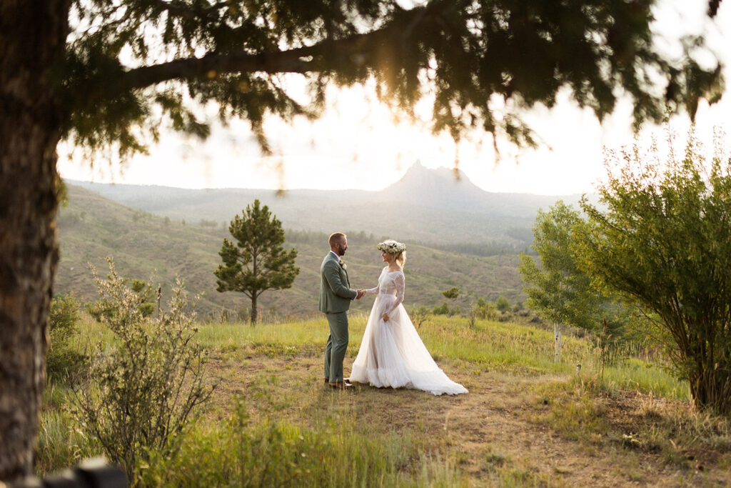 Bride and groom portraits at Pikes Peak Ranch