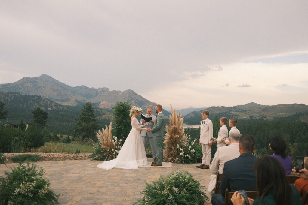 Pikes Peak Ranch wedding ceremony photos on 35mm film