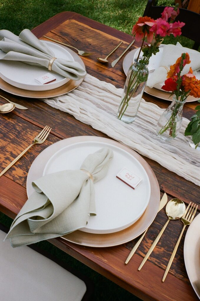 Whimsical wedding table setting