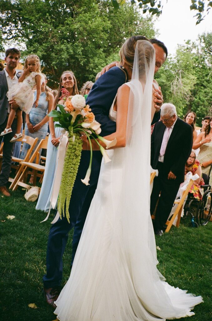 Lyons Farmette wedding ceremony photography on film