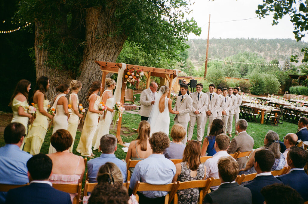 Lyons Farmette wedding ceremony photography on film