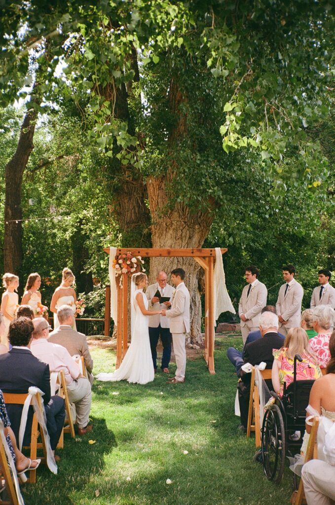Lyons Farmette wedding ceremony photography on film