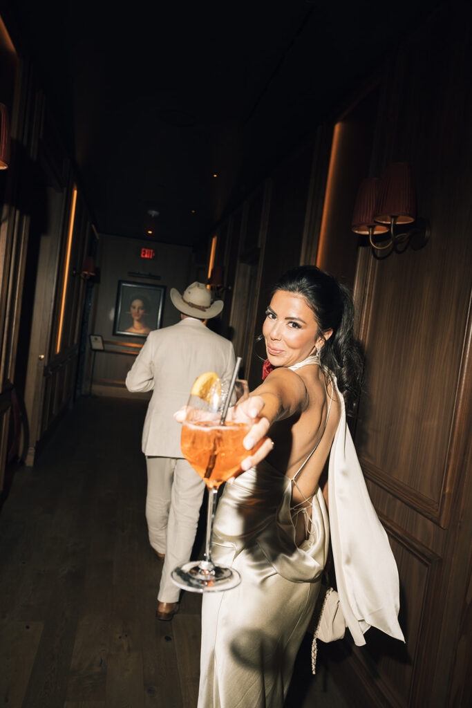 Wedding couple flash photography in a Vail, Colorado event venue