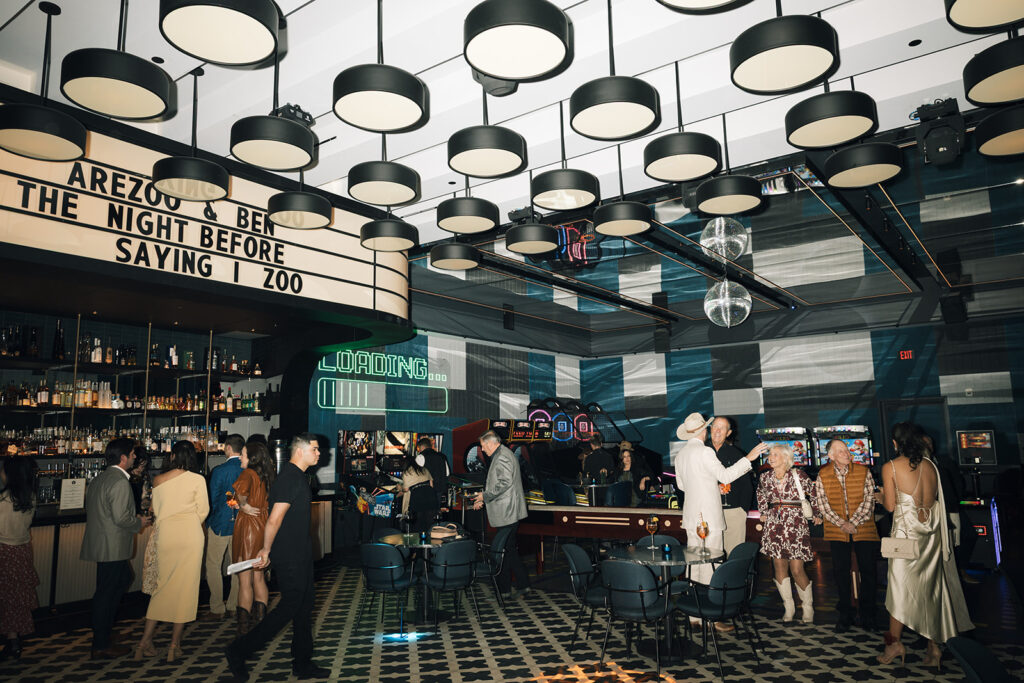 Couple hosts their wedding welcome party at Chasing Rabbits, Vail