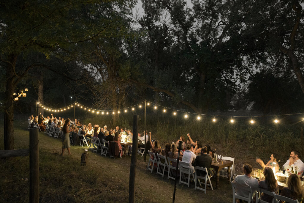 Farm-to-table wedding dinner at Salt and Acres