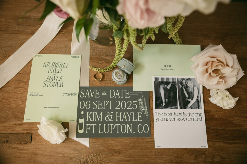 Wedding details flat lay