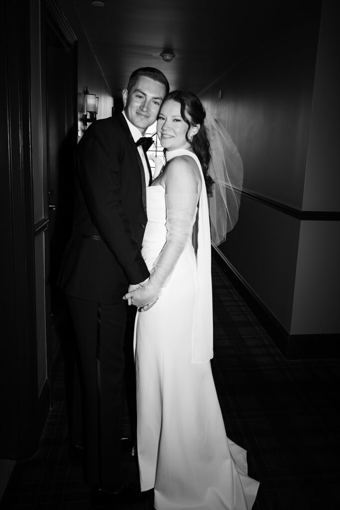 Bride and groom photos in The Ramble Hotel