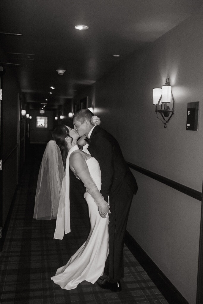 Bride and groom photos in The Ramble Hotel