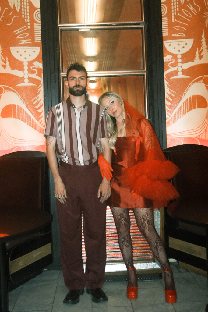 Creative Retro Engagement Photos at The Cruise Room in Denver