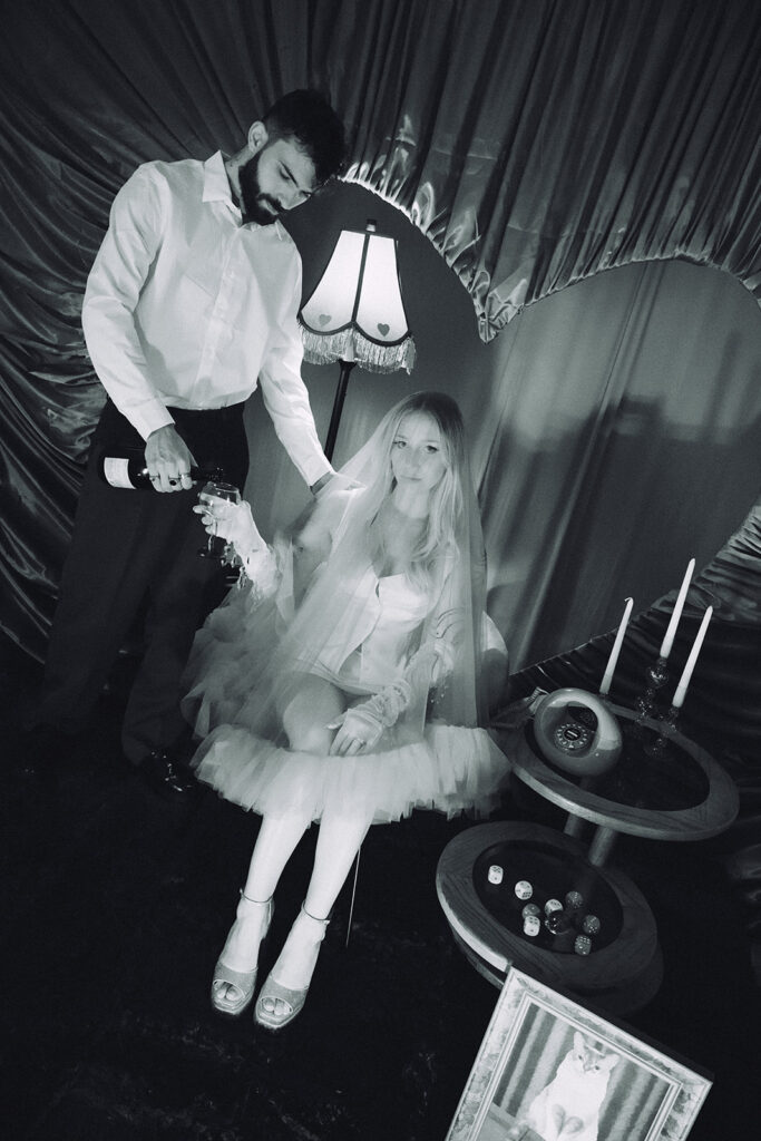 In-home Alabama engagement photos on film 