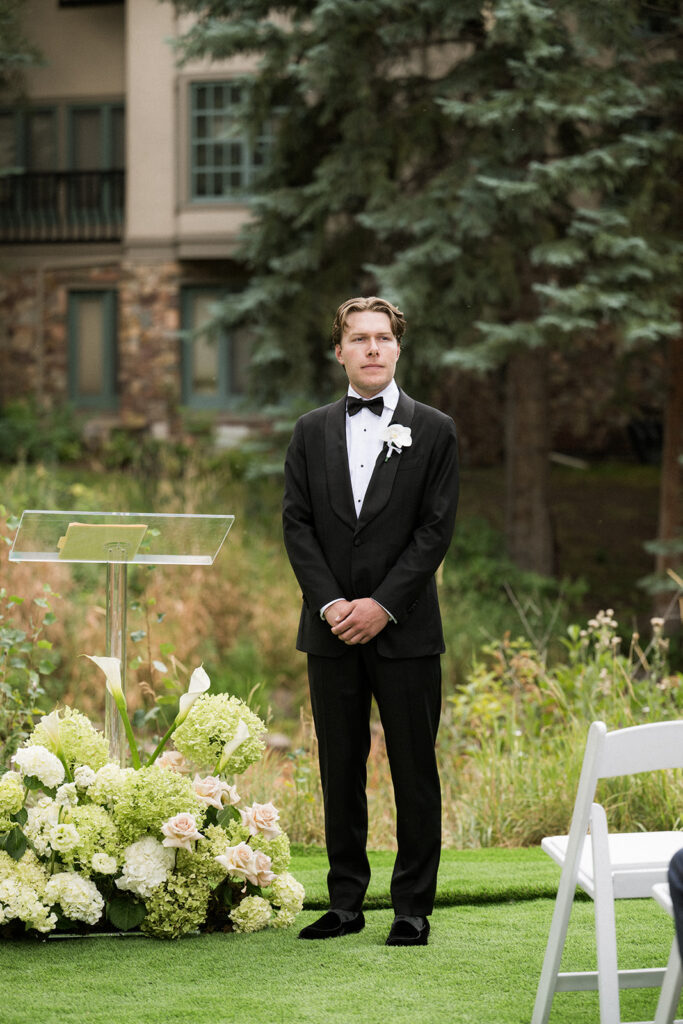 A Sonnenalp Hotel wedding ceremony in the summer