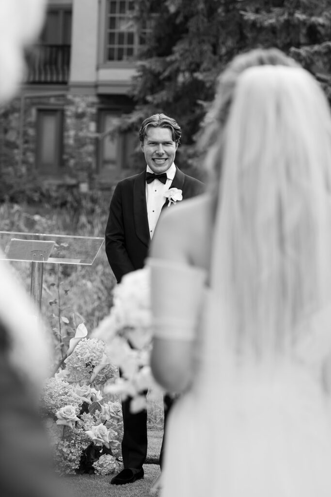 A Sonnenalp Hotel wedding ceremony in the summer