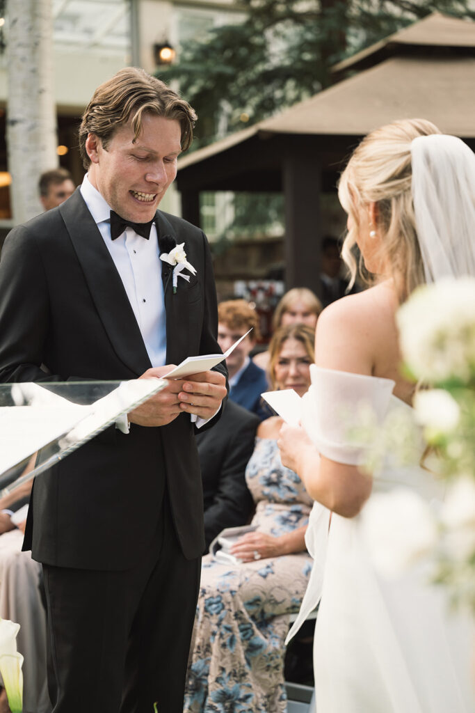A Sonnenalp Hotel wedding ceremony in the summer