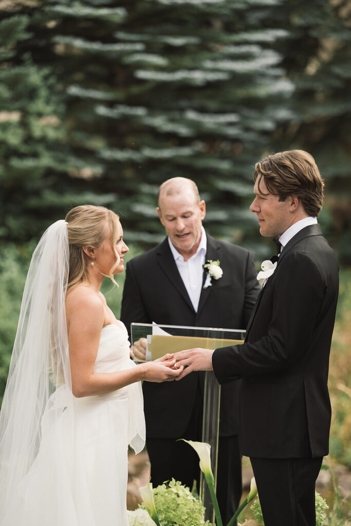 A Sonnenalp Hotel wedding ceremony in the summer