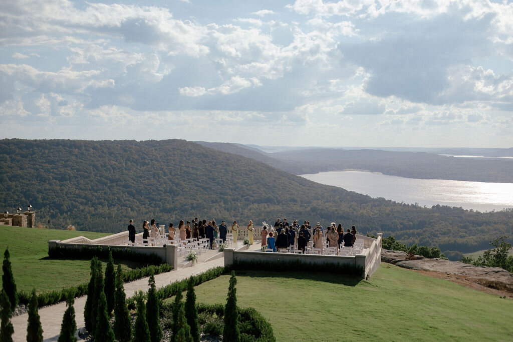 Wedding on the ceremony patio at Stone Haven in Alabama