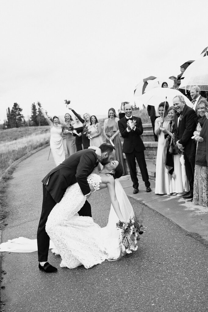 A rainy Vail Mountain wedding ceremony in Colorado