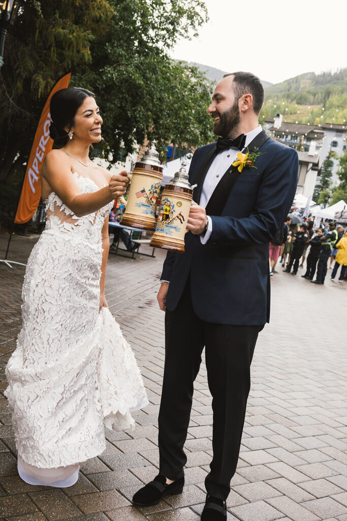Oktoberfest wedding festivities in Vail, CO