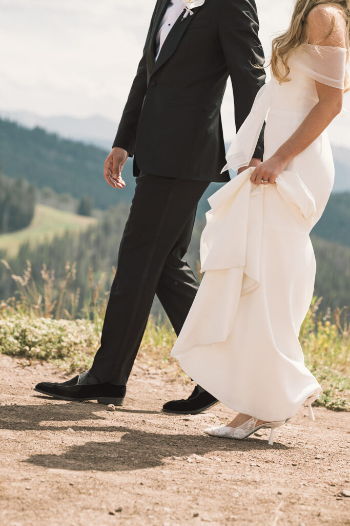 Colorado mountain editorial bride and groom portraits in the summer
