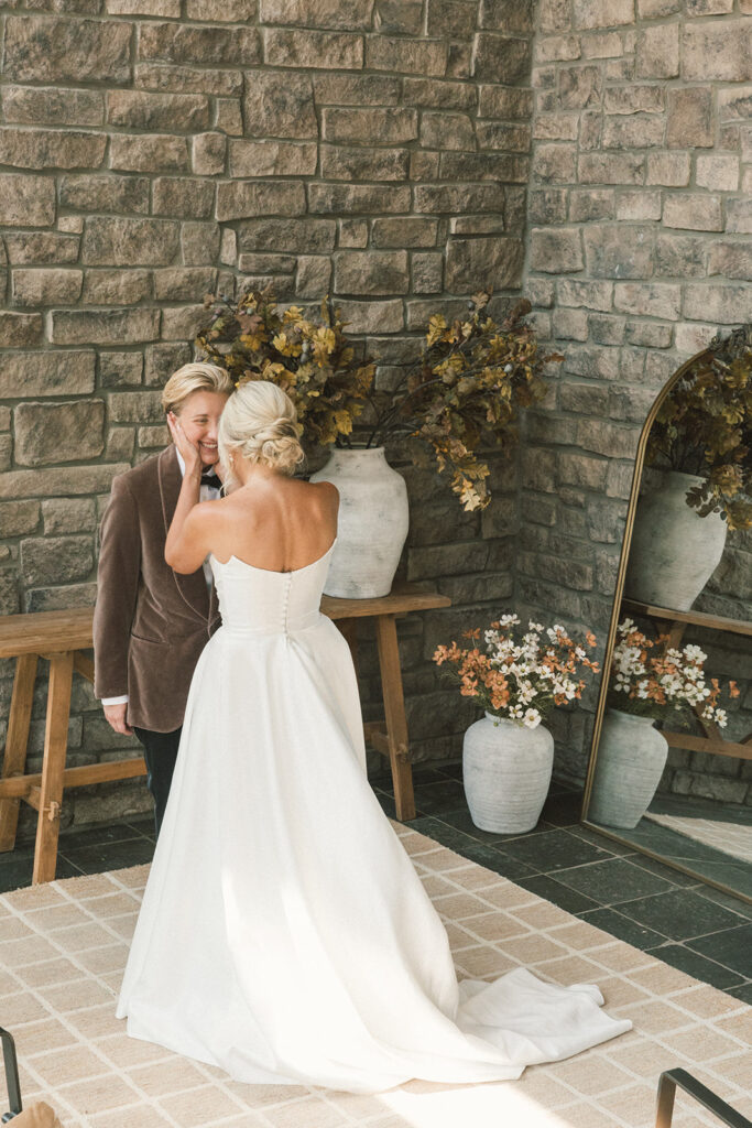 Documentary-style wedding couple photos before the ceremony