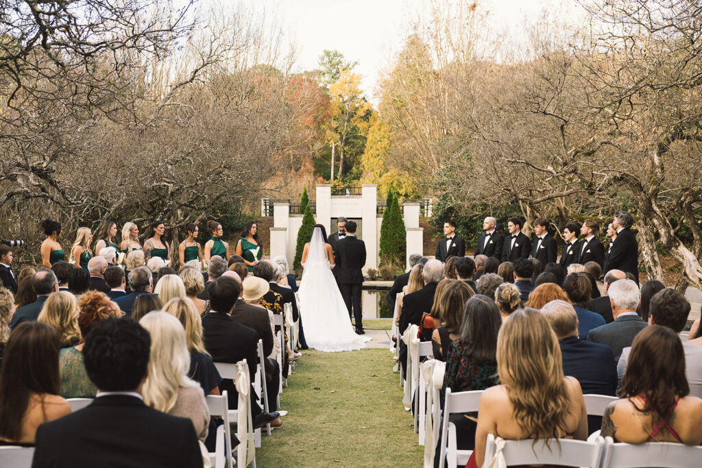Luxury wedding ceremony at Birmingham Botanical Gardens