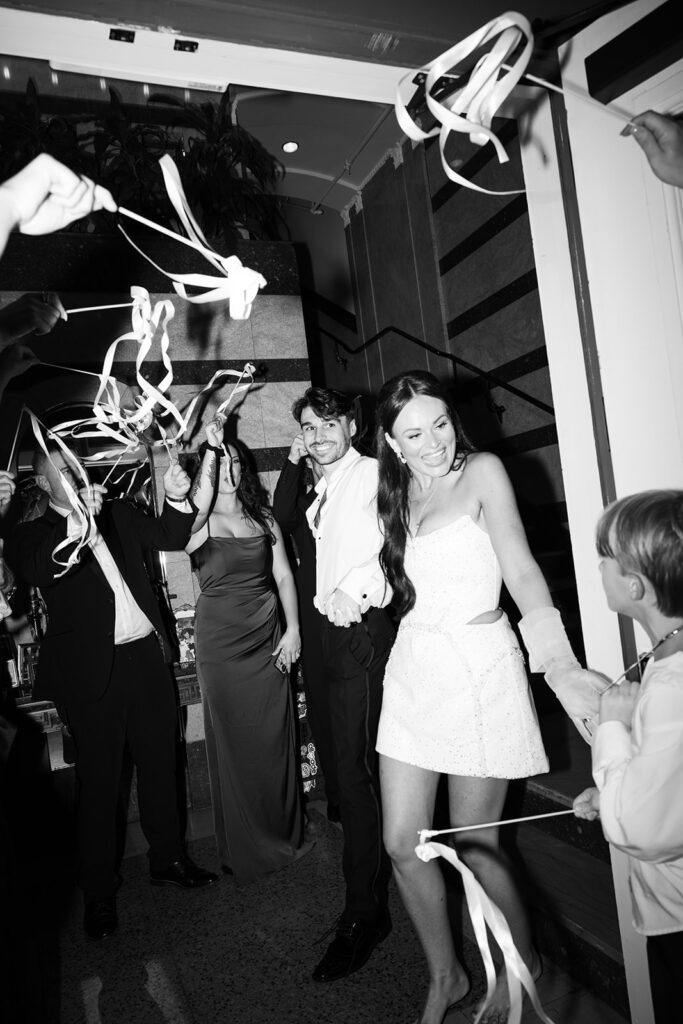 Streamer wedding exit in Alabama at The Florentine