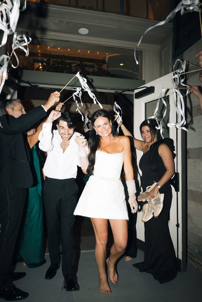 Streamer wedding exit in Alabama at The Florentine